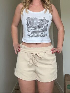 Princess Polly Beige Drawstring shorts